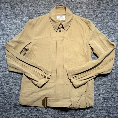 Kent & Curwen Feldjacke Herren Small Beige Gürtel Leinen Baumwolle Ludlow Beckham