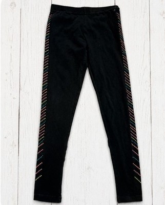 Girls SO Perfectly Soft Size 14 Black Leggings w/ Neon Dots