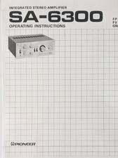 Pioneer SA-6300 - Stereo Hifi Amplifier Operating Instructions - USER MANUAL