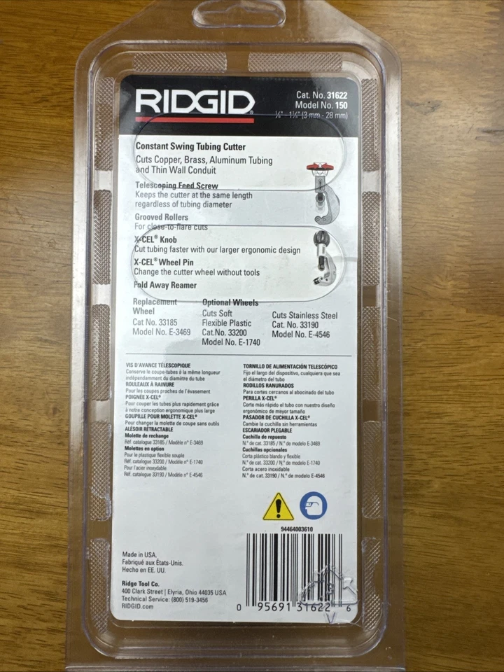 NEW Ridgid Constant Swing Tubing Cutter Cat. No. 31622 Model No. 150 - Image 2 of 2