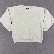 Vintage 90s Hanes Classics Sweatshirt L/XL USA Gray Blank Crewneck