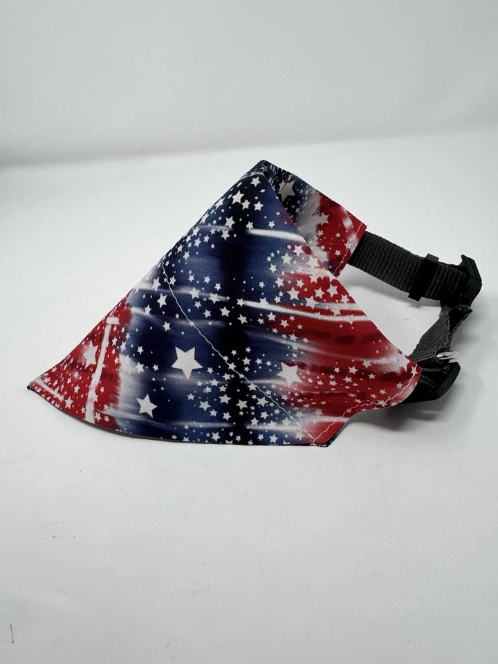 4th Of July Patriotic Dog Bandana Over The Collar Blue Red White Personalized - Imagem 4 de 4