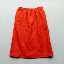 Vintage Evan Picone Womens Red Orange Midi Skirt Union Made USA Lined