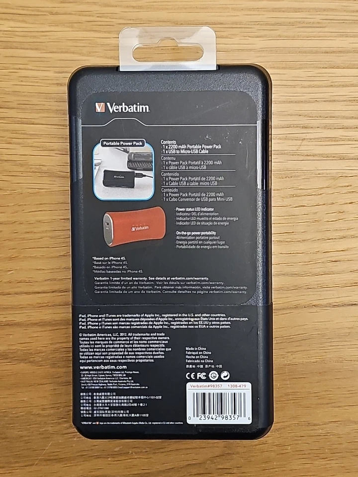 Verbatim Portable Power Bank 2200 mAh - Image 2 of 2