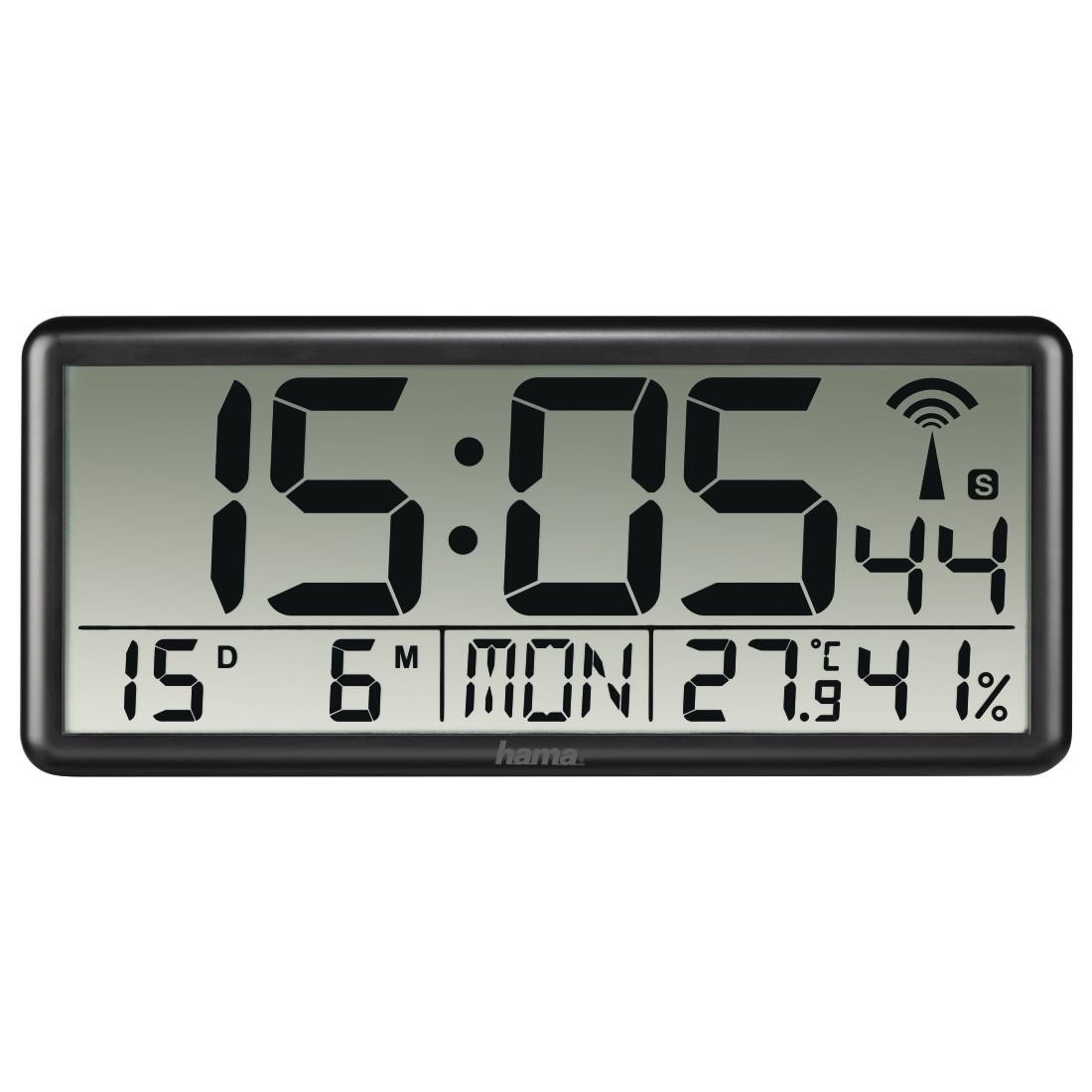 Horloge murale numérique grand format Hama à réglage automatique DCF77
