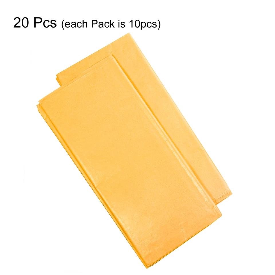 Confezione Regalo Carta Fazzoletto Giallo Scuro 20"x26" per Sacchetto Regalo Festa Matrimonio 20 Fogli - Immagine 3 di 4