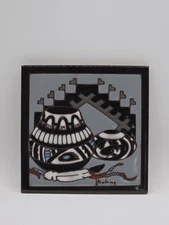 Leone Kuhne Earthtones 6" Hand Glazed Tile Trivet Or Wall Decor