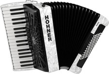 Hohner Bravo III 72 Fisarmonica cromatica a chiave per pianoforte - Bianco perla