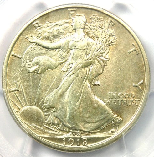 1918-D Walking Liberty Half Dollar 50C - PCGS Uncirculated Detail (UNC MS)