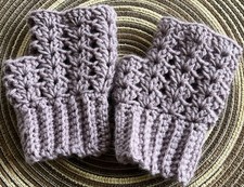 Handmade Fingerless Gloves Acrylic Crocheted Wrist Warmers