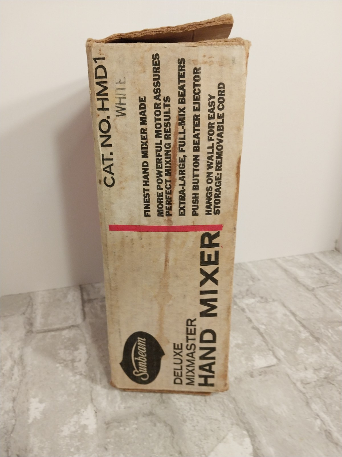 Sunbeam Mixmaster Hand Mixer Only HMD-1 + Atomic White & Blue Vintage MCM 