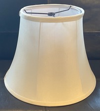 Cream White Collapsible Bell Spider Lamp Shade 8  Top-14  Bottom-10 1/2  Height