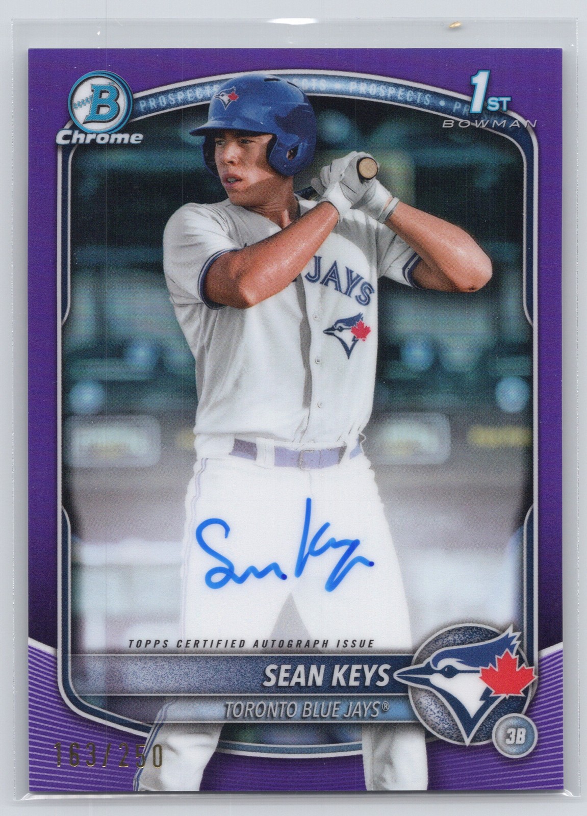 2025 Bowman #CPA-SK Sean Keys Chrome Prospects Autographs Purple Refractor #/250