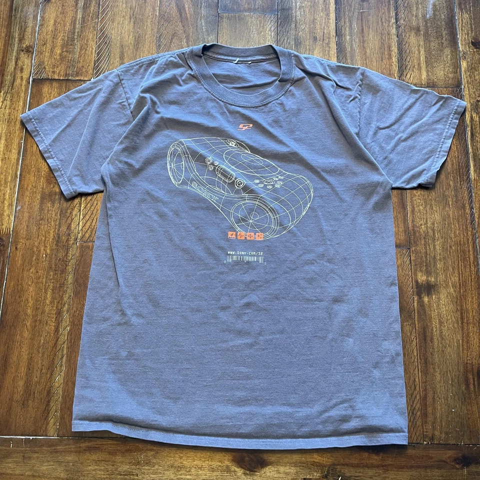 Винтажная мужская спортивная рубашка Sony S2 большая серая графическая промо Tech Electronics 00s - Изображение 3 из 4
