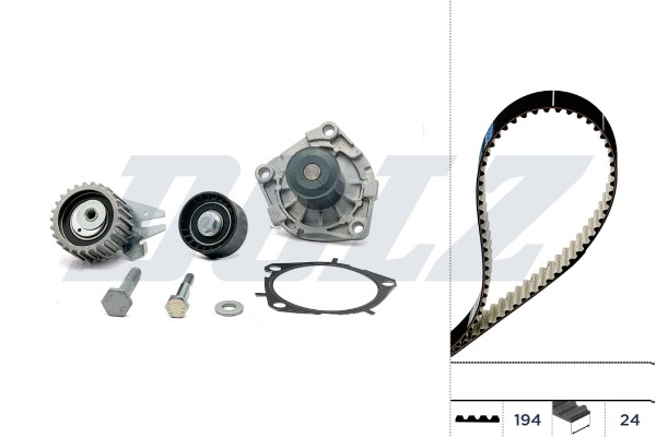 KD109 DOLZ water pump + timing belt kit for Alfa Romeo, Fiat, Jeep, Lancia, Opel