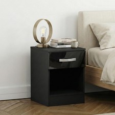 High Gloss Chest of Drawers Bedside Cabinet Wardrobe Dressing Table Black