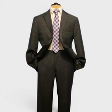 NWT Jos A Bank Travelers 2 Piece Suit 44R Charcoal Gray Wool Slim Dual Vent