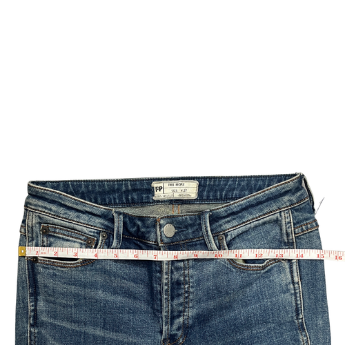 Free People Damen Mid Rise Classic Straight Leg Jeans Blau Medium Wash Größe 27 - Bild 4 von 11