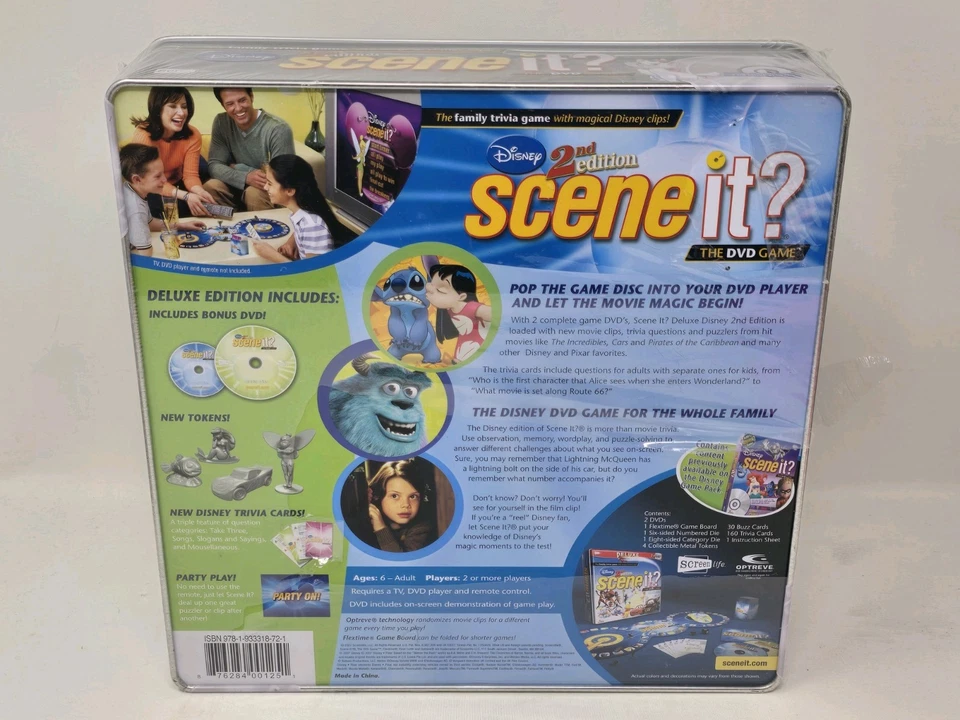Scene It? Disney 2nd Edition Deluxe Tin Version, 2007 - New (with some box wear) - Image 2 of 4