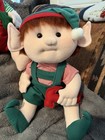 Cloth Christmas Elf Elves 18” Dolls Hand Made Red Green Outfit Jointed Nice! — photo 4