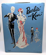 Vintage Barbie Ken Ponytail Mattel 1963 BLUE VINYL CASE/WARDROBE LOOK