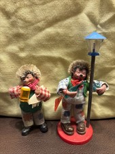 2 VINTAGE PETER STEIFF Hedgehog Mecki Doll Figure StreetLight  boozer  Bar Keep
