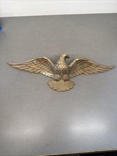 Vintage Painted Metal Bald Eagle Wall Hanger 17” Wingspan Bt51