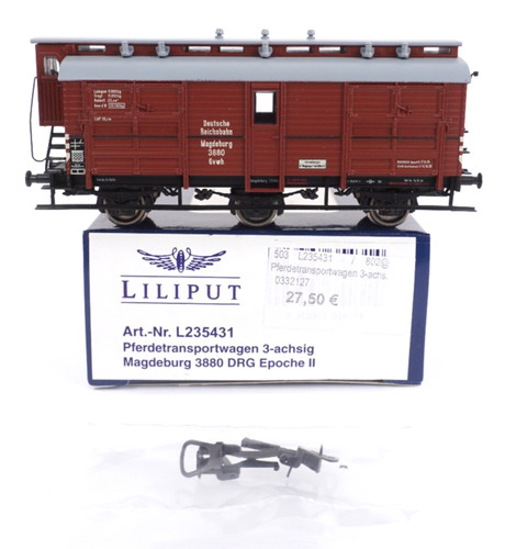 Liliput H0 L235431 Pferdetransportwagen Grwh DRG - NEM - Unbespielt - ZYAM/5721 | Condition: Gebraucht