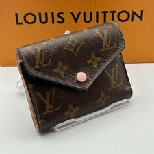 Louis Vuitton Victorine Wallet Monogram M41938 Trifold Compact Purse Used YK854