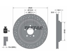 2 St. Bremsscheibe PRO TEXTAR 92283703 f&uuml;r Mercedes-Benz GLE