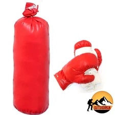 8oz Mini Punching Bag Set – Red Bag with Gloves, Heavy Duty Training Gear