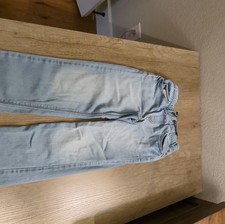Jumping Beans Boys Light Blue Denim Jeans Size 6 Elastic Waist Bow Accent