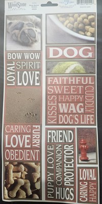 Dog Photo Banner  Stickers  in Wood Stone Collection by Cloud9Design-Bow Wow