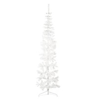 KüNstlicher Halb-Weihnachtsbaum Mit StäNder Schlank Weiß 240 Cm