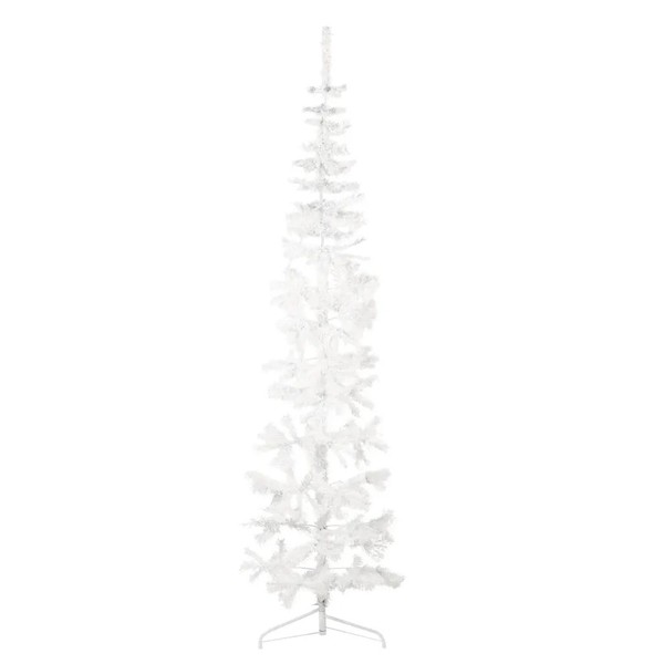 KüNstlicher Halb-Weihnachtsbaum Mit StäNder Schlank Weiß 240 Cm-image