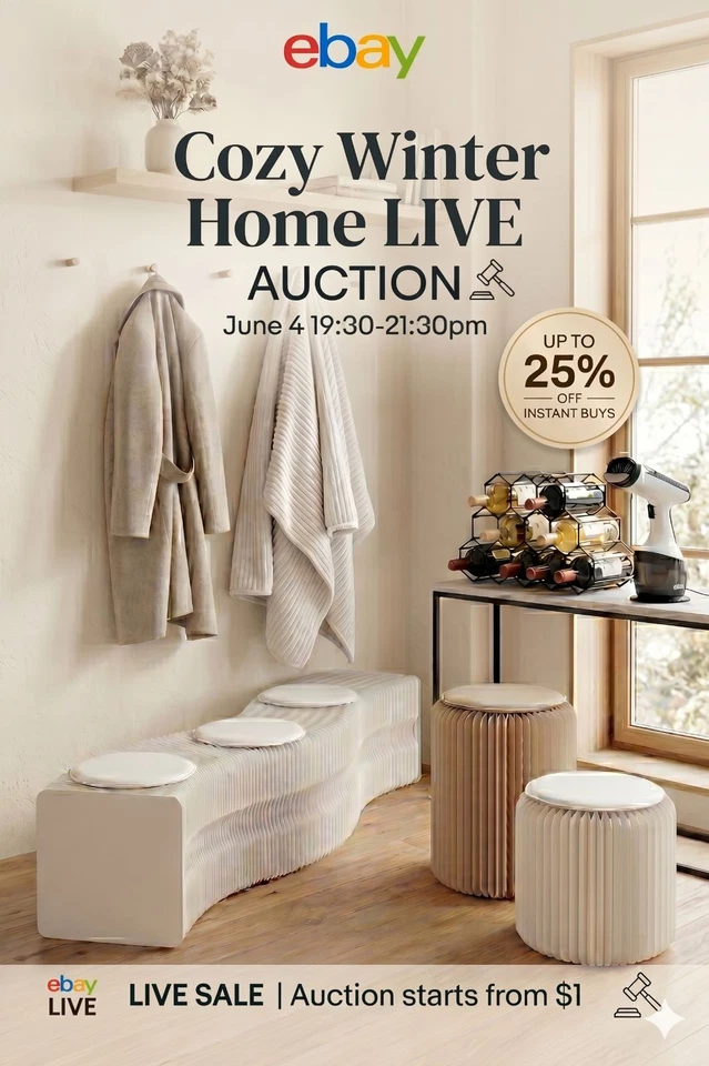 Cozy Winter Home Live: Up to 25% Off Home Decor & Live Auctions