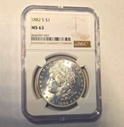 1882-S Morgan Silver Dollar $1 Silver 0.9 NGC MS63 Business Strike KM#110