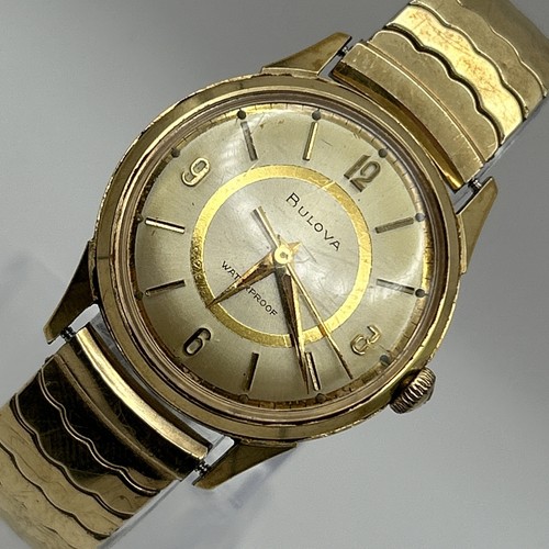 Vintage Bulova Watch Antimagnetic Waterproof Automatic Gold Plated Bezel RUNS! - Picture 1 of 11