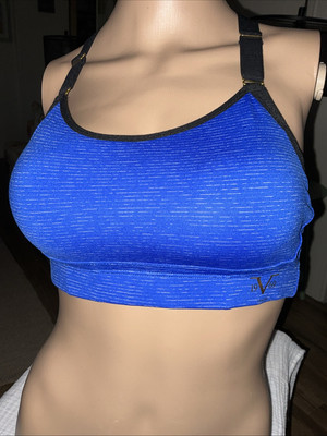 Versace 1969 Abbigliamento Sportiva SRL Milano Italia BLUE Sports Bra USA Sz L
