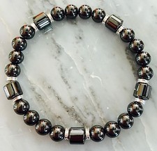 MEN  WOMEN'S UNISEX MAGNETIC HEMATITE THERAPY STRETCH BRACELET ALL SIZES