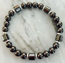 MEN & WOMEN'S UNISEX MAGNETIC HEMATITE THERAPY STRETCH BRACELET ALL SIZES
