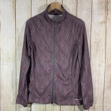 Merrell Womens Athletic Long Sleeve Full Zip Opti Wick Jacket Sz M Taupe Pink