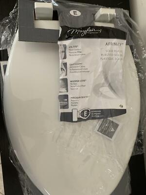 Mayfair Elongated Plastic Toilet Seat in White with Whisper-Close Hinges