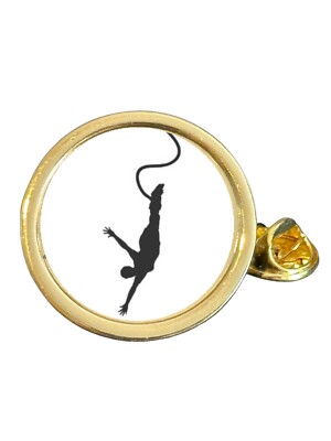 Bungee Jumping Gold Plated Domed Lapel Pin Badge 