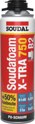 1x 500ml SOUDAL X-TRA 750 Pistolenschaum Montageschaum Bauschaum Schaum