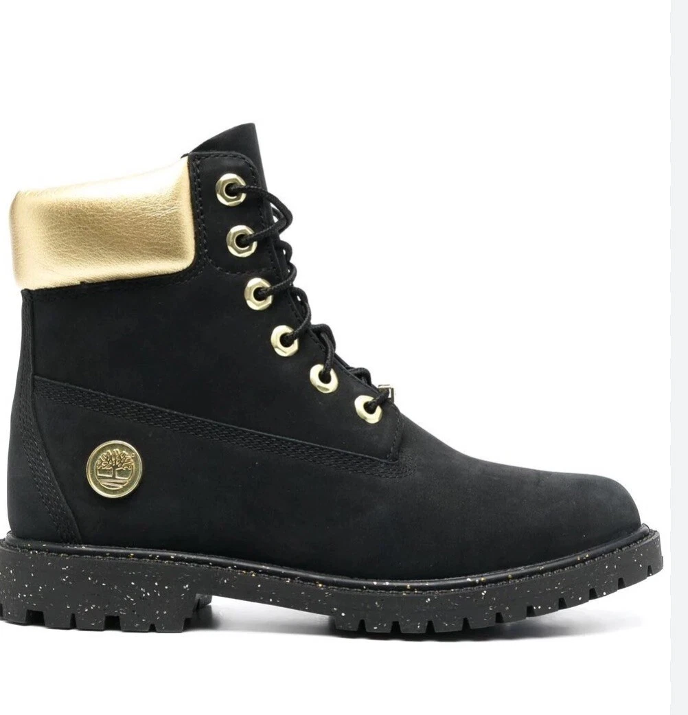 Stivali donna Timberland Heritage nero nabuk oro taglia 6 5 ecc. Condizioni