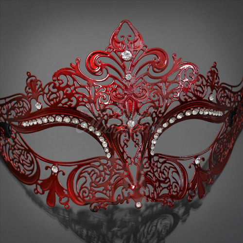 Luxus venezianische Damen-Maskerade-Maske lasergeschnitten - aus leichtem Metall M7110 - Bild 46 von 62