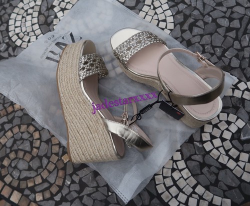 zara gold wedges