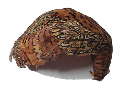 VINTAGE PHEASANT PEACOCK FEATHER HAT STUNNING COLLECTIBLE 