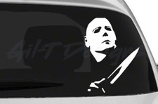 Michael Myers with Knife 2 Vinyl Decal Sticker, Halloween, Face, Shape, Horror